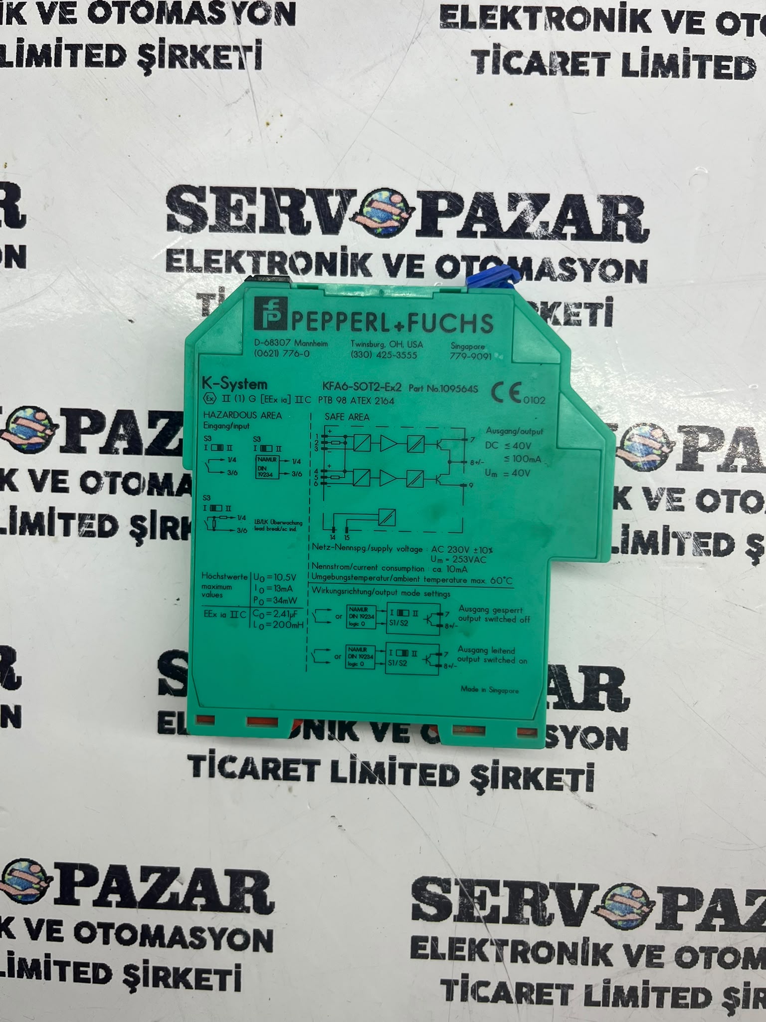 WhatsApp Image 2026-08-05 at 13.36.49 (1) Pepperl+Fuchs KFA6-SOT2-Ex2 Kendinden Emniyetli Atex Bariyer (230V AC, 2 Kanal) – İkinci El