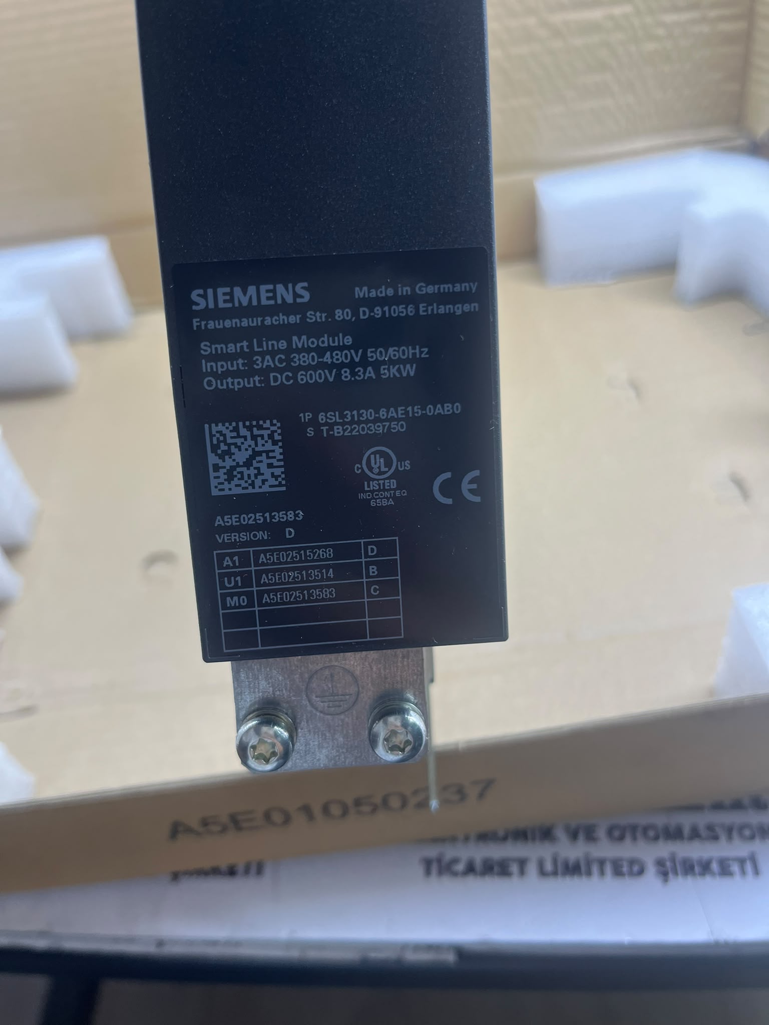 WhatsApp Image 2026-08-05 at 15.18.55 (1) Siemens 6SL3130-6AE15-0AB0 SINAMICS S120 Smart Line Module – Sıfır