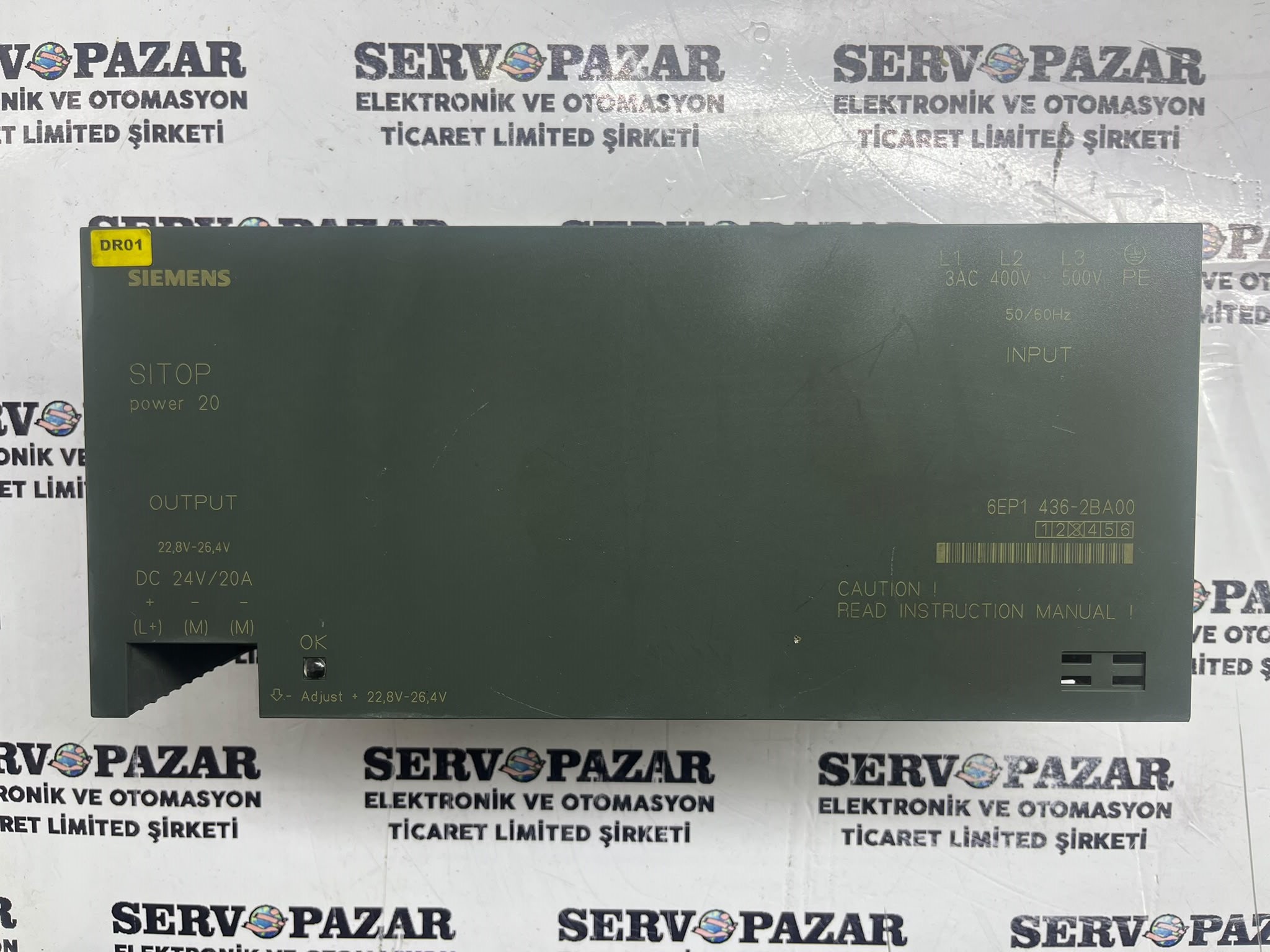 WhatsApp Image 2026-08-06 at 10.05.12 Siemens 6EP1436-2BA00 SITOP Power 24V DC / 20A (3-Faz 400-500V AC) Güç Kaynağı – İkinci El