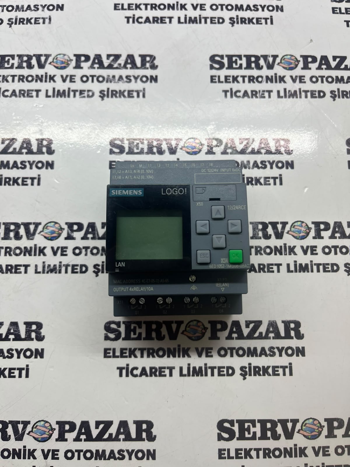 WhatsApp Image 2026-08-06 at 11.06.33 Siemens 6ED1052-1MD08-0BA2 LOGO! 12/24RCE Ekranlı Akıllı Röle (12/24V DC – 8DI/4DO Röle) – İkinci El