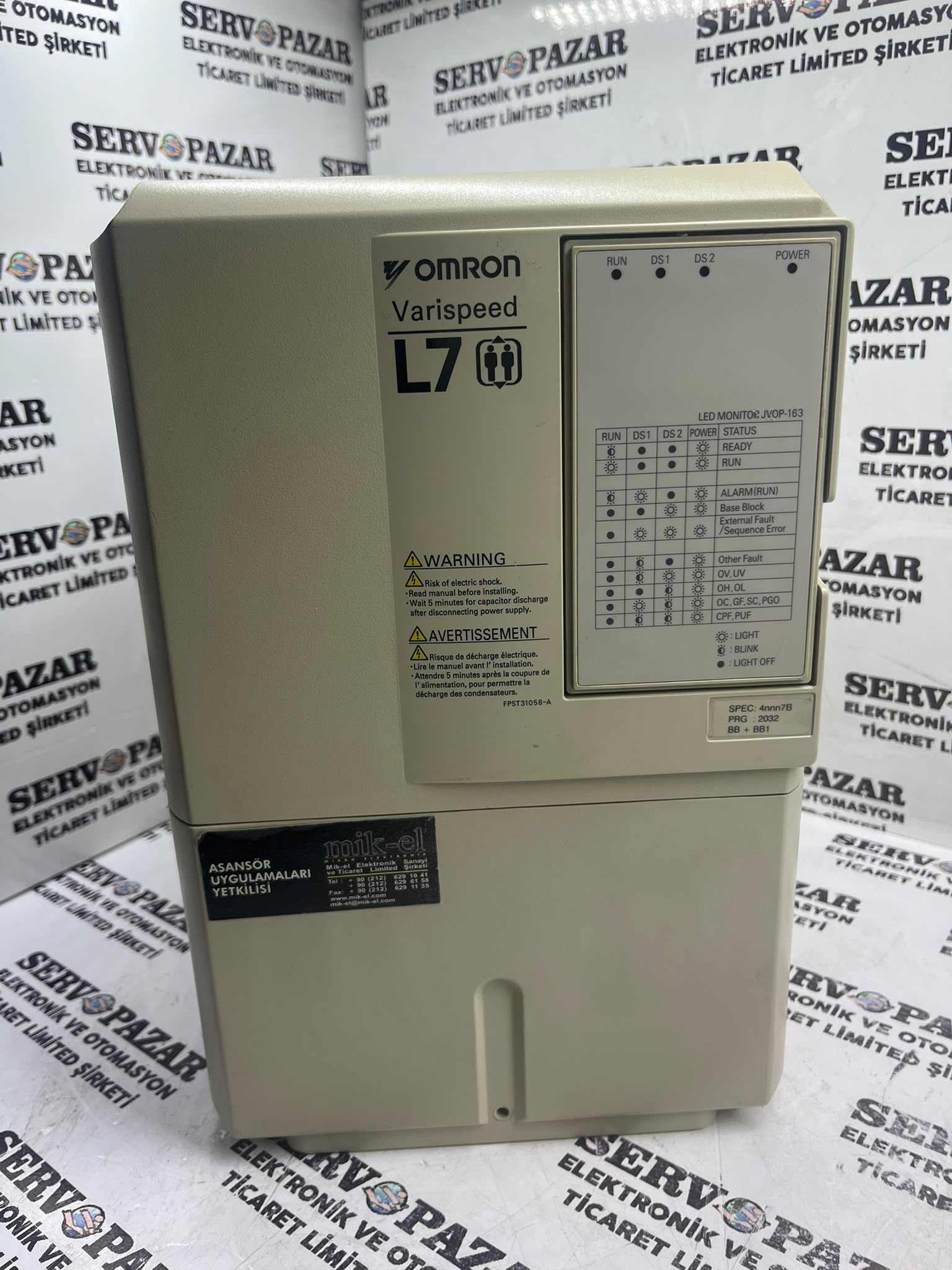 Yaskawa Omron CIMR-L7Z47P5 Varispeed L7 7.5 kW / 11 kW Asansör Sürücüsü (380-480V Trifaze)