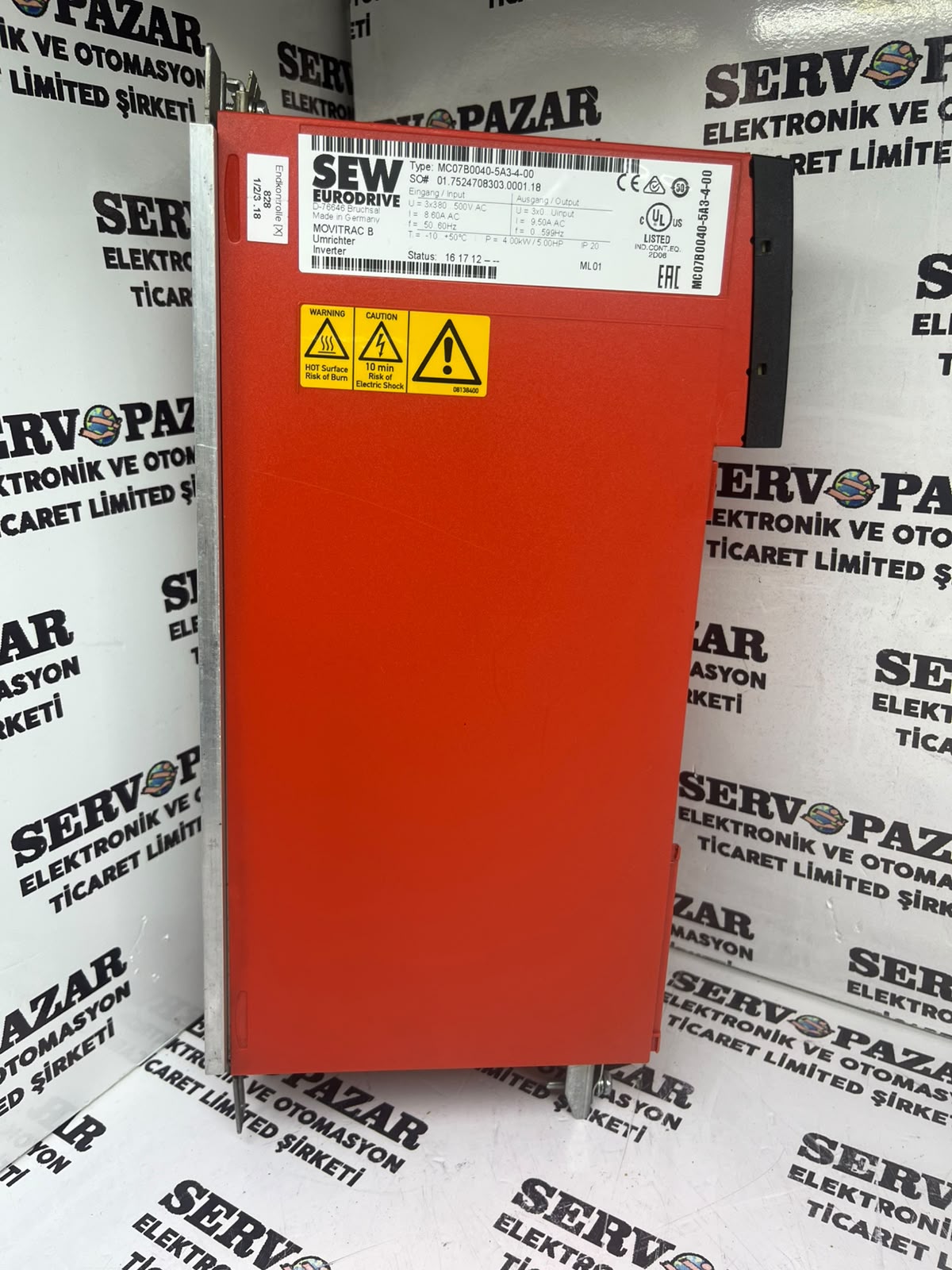 WhatsApp Image 2026-08-07 at 12.12.47 SEW Eurodrive Movitrac B (MC07B0040-5A3-4-00) 4 kW / 5.5 HP 3-Faz 380-500V Hız Kontrol Cihazı (Sürücü)