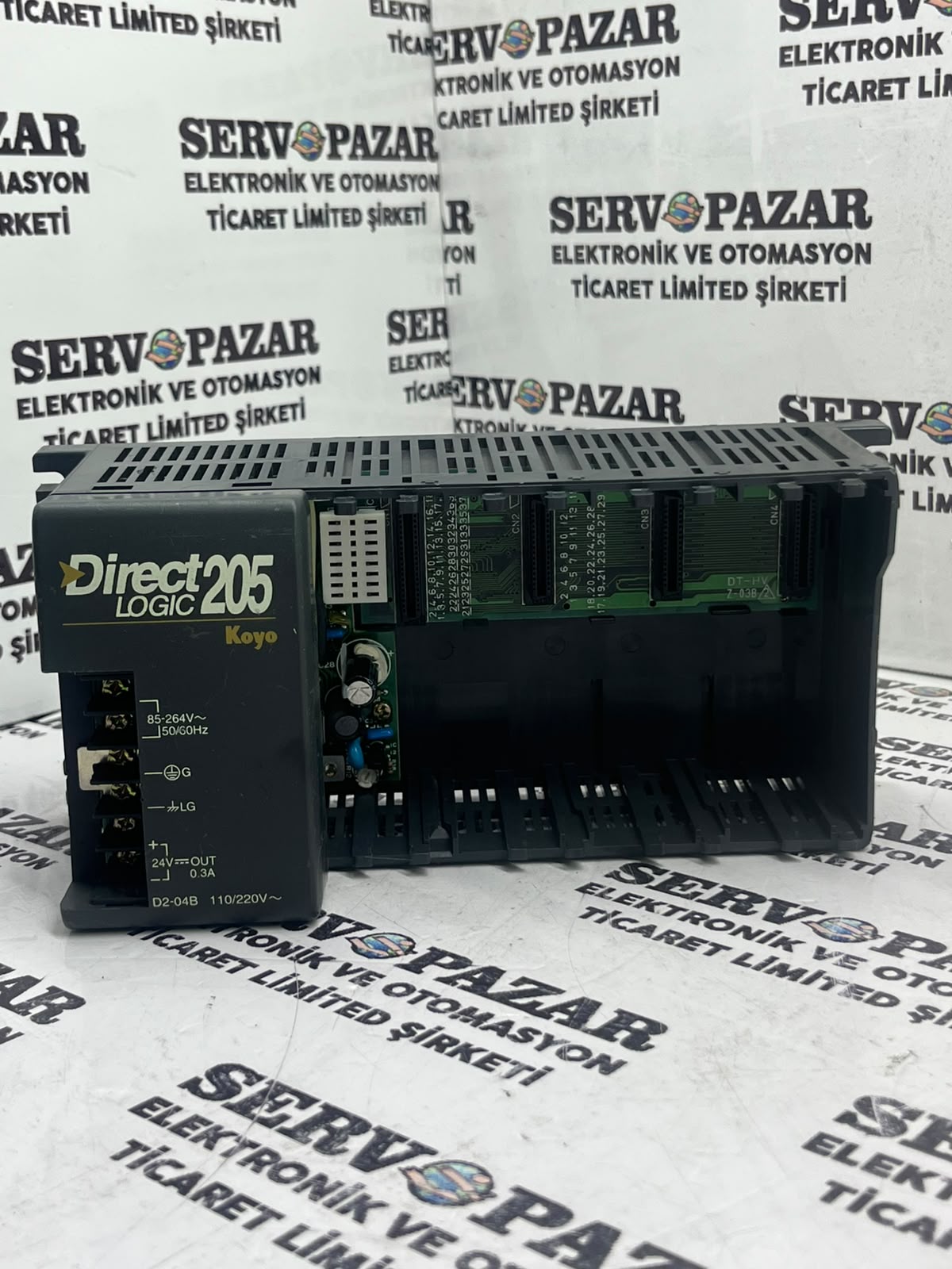 AutomationDirect DirectLOGIC 205 (D2-04B-1 / D2-04B) 4-Slot Base Rack (4 Yuvalı Taban Şasesi)