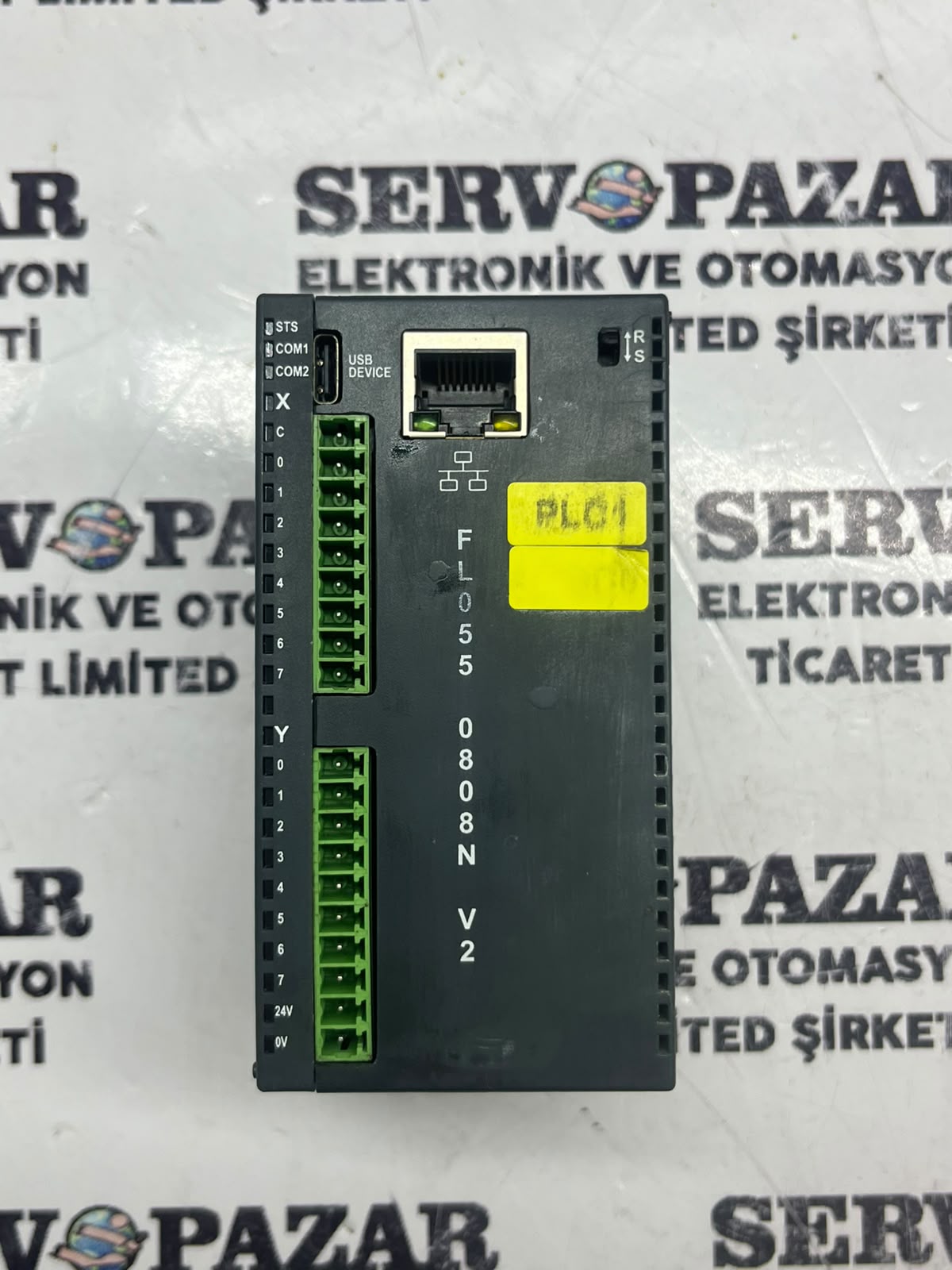 Renu Electronics FL055-0808N-V2 FlexiLogics DIN Ray Tipi PLC (8 DI / 8 DO NPN Transistör / Ethernet & Seri Port) – İkinci El