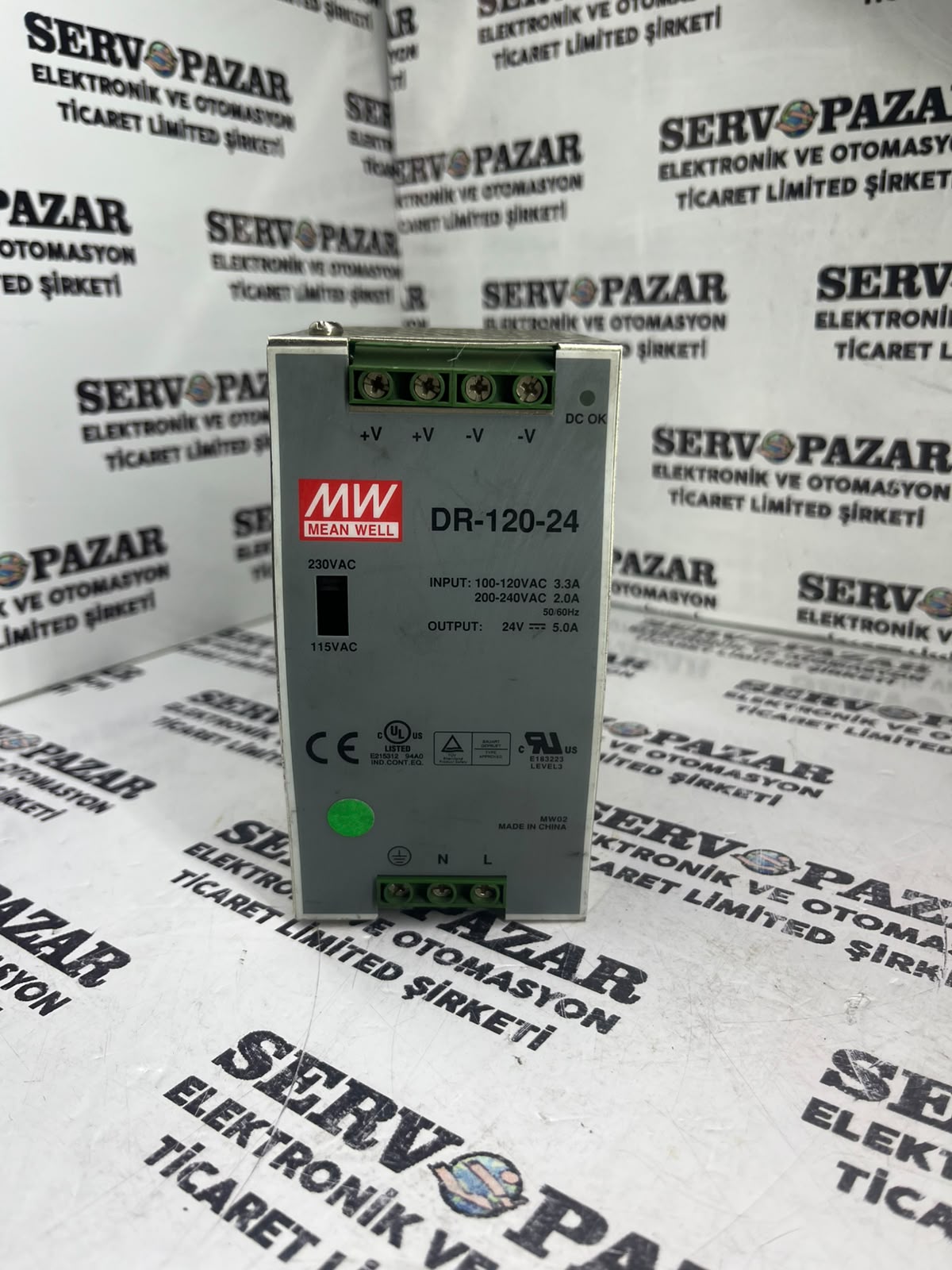 Mean Well DR-120-24 Ray Tipi Endüstriyel Güç Kaynağı (24V DC / 5A / 120W Power Supply) – Worldwide Shipping