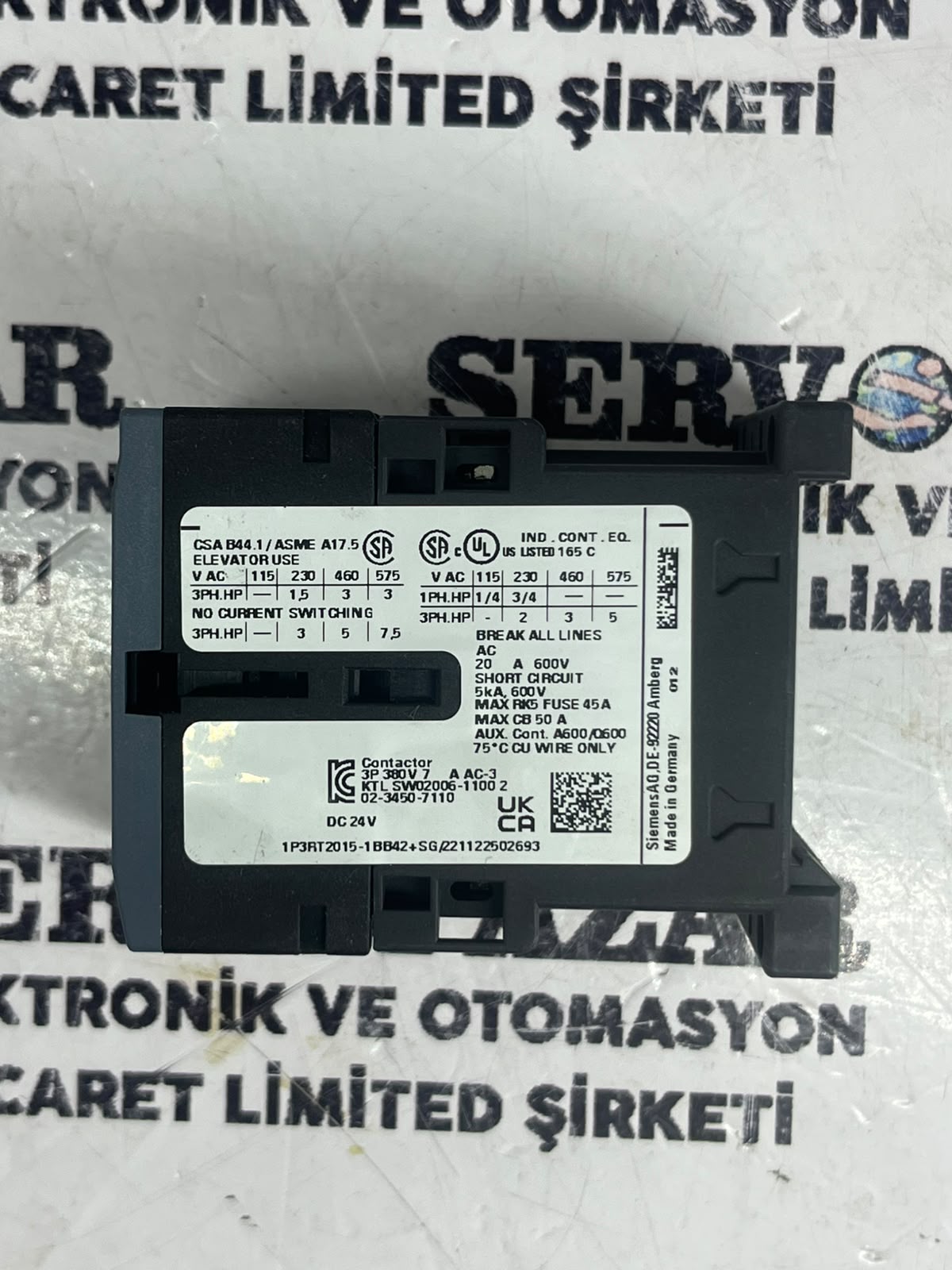 WhatsApp Image 2026-08-07 at 13.17.55 (1) Siemens SIRIUS 3RT2015-1BB42 Güç Kontaktörü (24V DC Bobin / 3 kW / 7A / 1 NO Dahili Kontak – S00 Boyut) – Worldwide Shipping