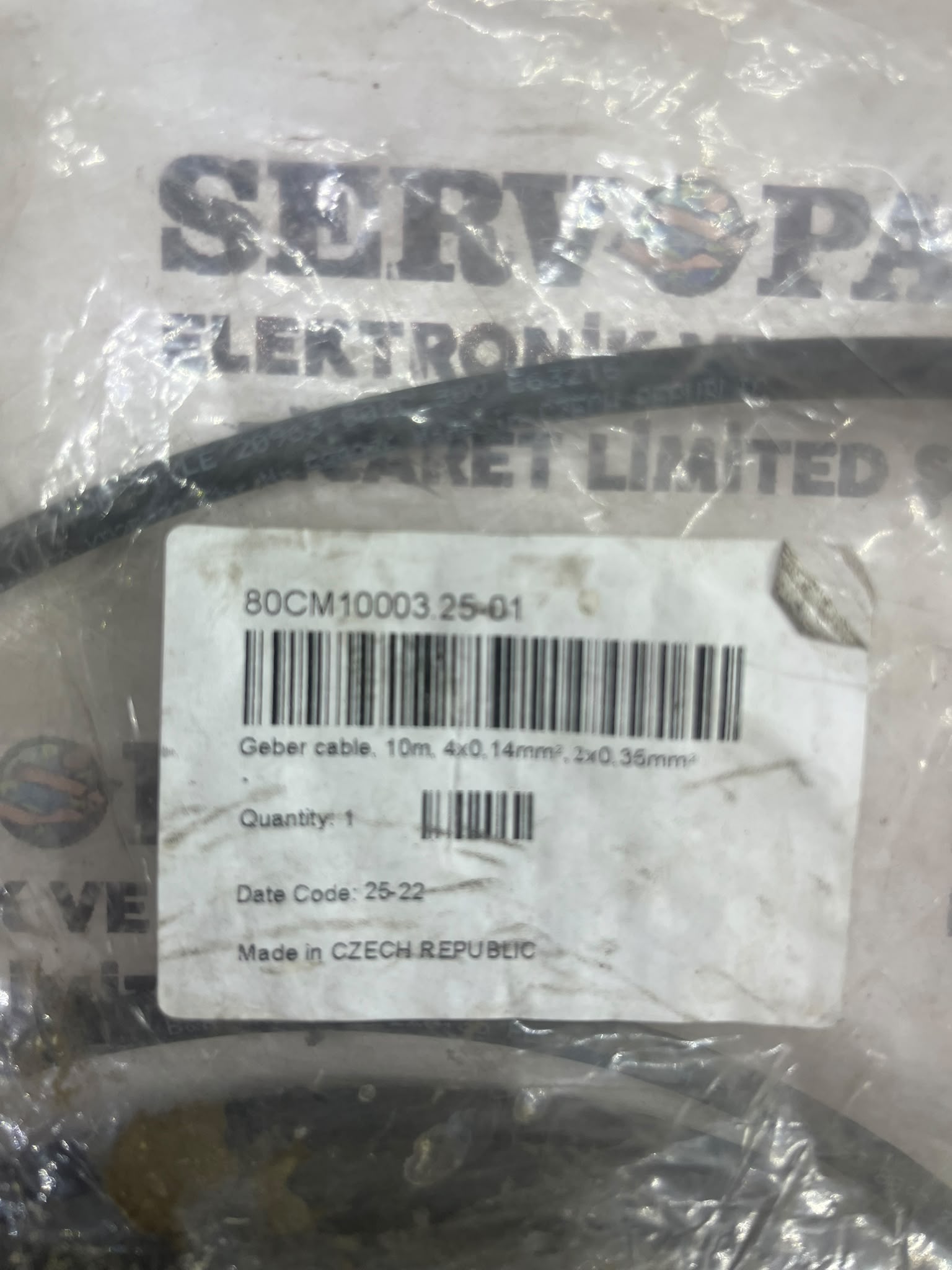 B&R Automation 80CM10003.25-01 Incremental Enkoder Kablosu (10 Metre / Motor Tarafı 8-Pin / Sürücü Tarafı 9-Pin DSUB) – Worldwide Shipping