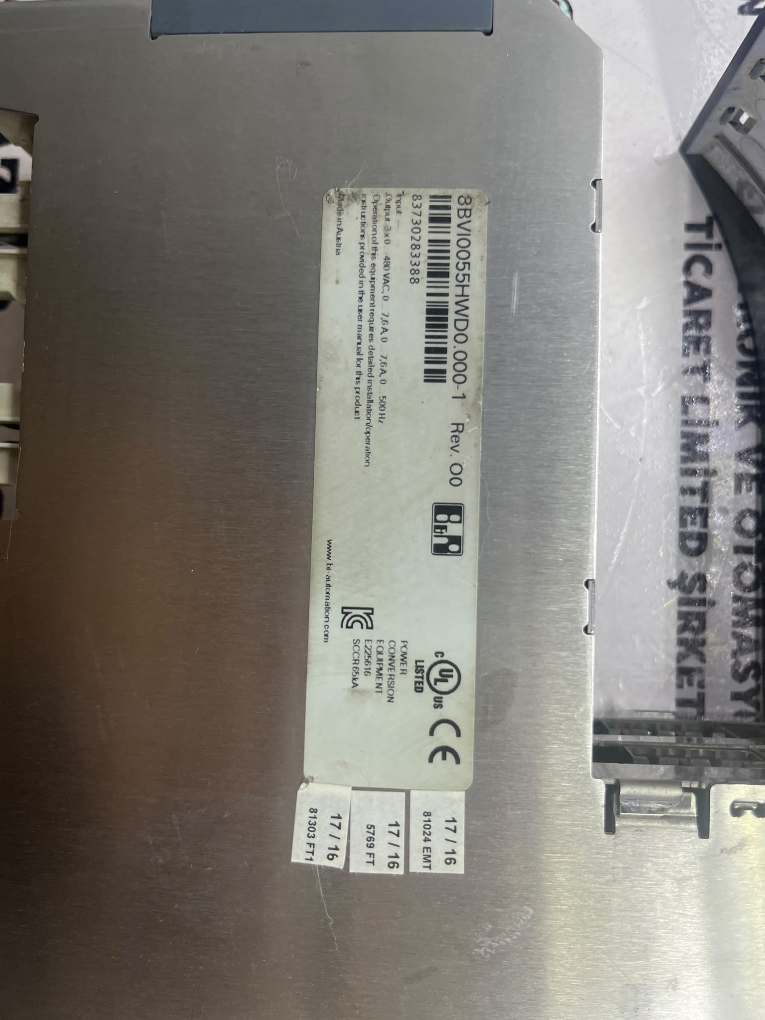 B&R Automation ACOPOSmulti 8BVI0055HWD0.000-1 Çift Eksenli Servo Sürücü Modülü (ACOPOSmulti 2-Axis Servo Drive Module – 2x 5.5A Cold-Plate/Wall Mounting) – Worldwide Shipping