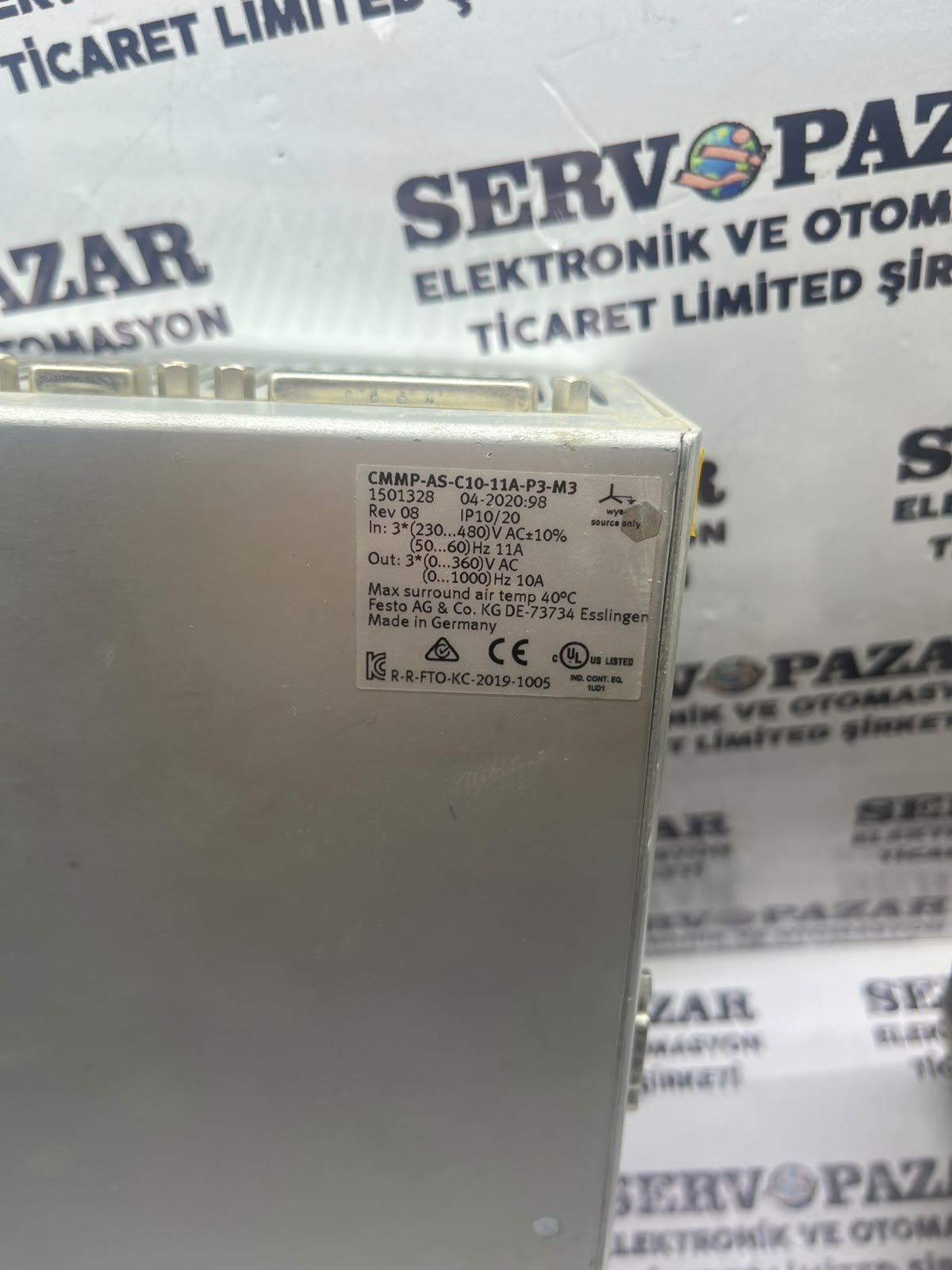 Festo CMMP-AS-C10-11A-P-M3 Servo Sürücü (1501388 – 3-Faz 400/480V AC, 10A Nominal / 20A Peak, M3 Multi-Option)